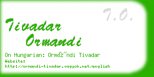 tivadar ormandi business card